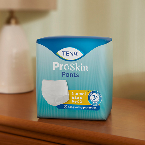 Packshot of the new TENA ProSkin pants (normal) Packshot of the new TENA ProSkin pants (normal)